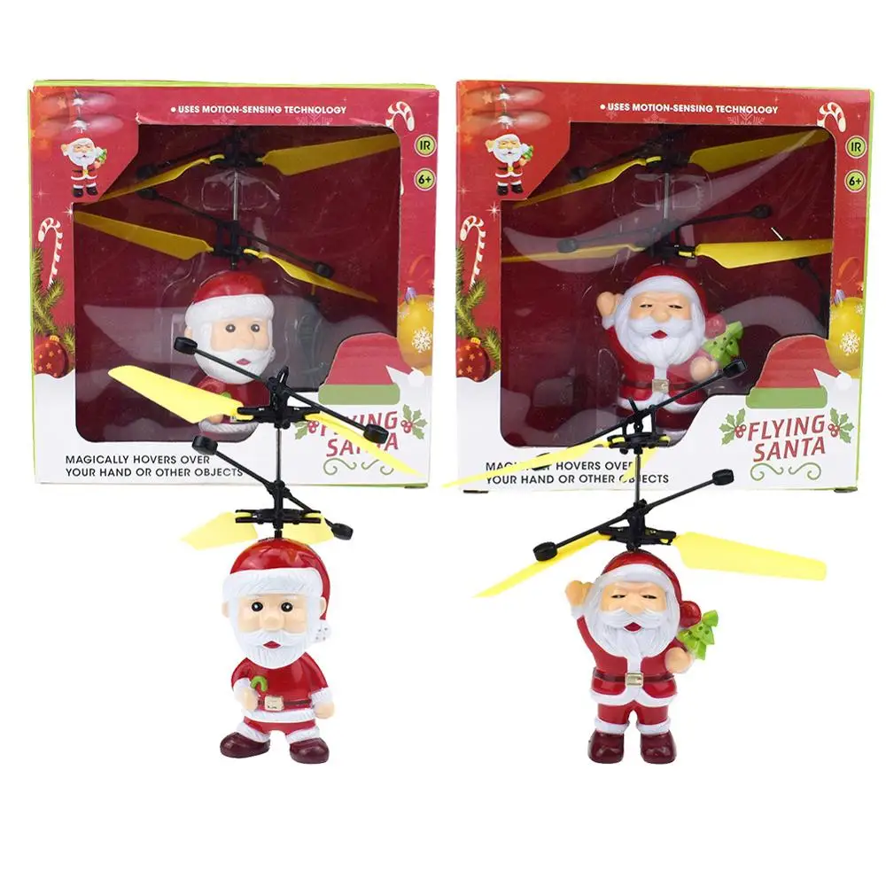 New Santa Mini Flying Machine Hand Induction Control Drone RC Helicopters Airplanes Toys doll For Christmas Kids Children Gift | Игрушки и