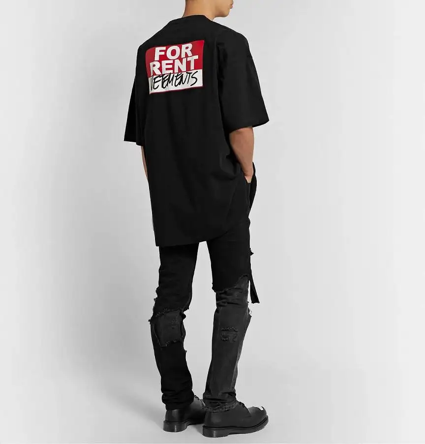 19ss Vetements, футболка, негабаритный логотип, напечатанный 1:1, высокое качество, для мужчин и женщин, для улицы, хип-хоп, Vetements, футболка