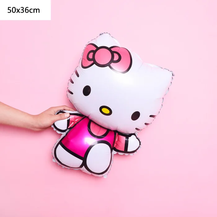 Walking pink KT Мультфильм hello kitty алюминиевые воздушные шары для украшения вечеринок детский день рождения свадебное украшение игрушки алюминиевый шар - Цвет: Walking pink KT