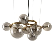 

Modern Brass Chandelier Glass Bubble Lampshade Lamp for Dining Living Room Store Hanging LED Bulb Indoor Pendant Lighting
