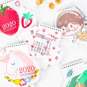 

2020 Decoration Cartoon Bronzing Desk Calendar Decoration Cute Girl Creative Desktop Calendar Notepad Plan