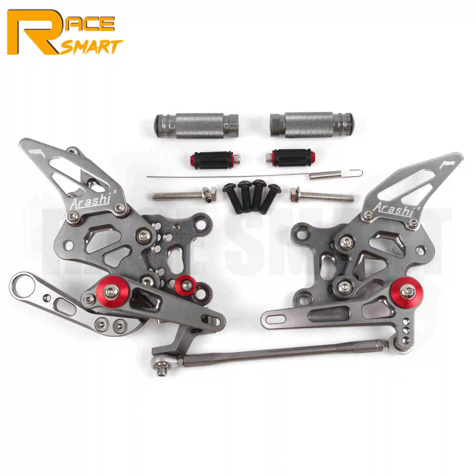 Регулируемые задние комплекты подножки для APRILIA RSV4 R 2009-2012 колышек для езды на велосипеде Аксессуары для мотоциклов с ЧПУ Rearset 2009 2010 2011 - Цвет: Gray