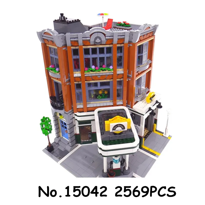 Lepinblocks Creator Expert город улица Строительные кирпичи 15002 15003 15004 15005 15009 15011 15042 игрушки блоки для подарка