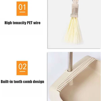 

HOT Rotatable Windproof Broom Dustpan Set Adjustable Large Capacity Detachable Sweeping Tool TI99