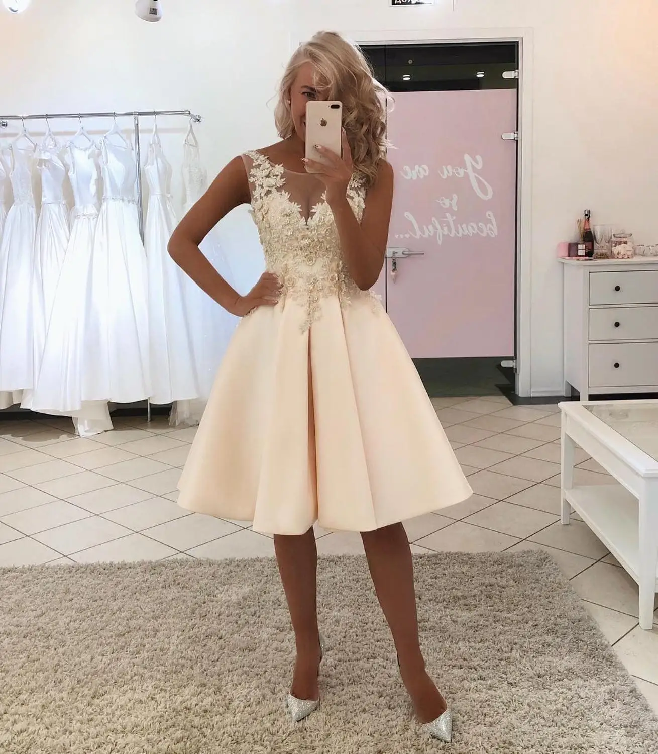 

Женское вечернее платье-трапеция, элегантное кружевное платье с круглым вырезом, Индивидуальный размер, для торжества и выпускного вечера, 2022