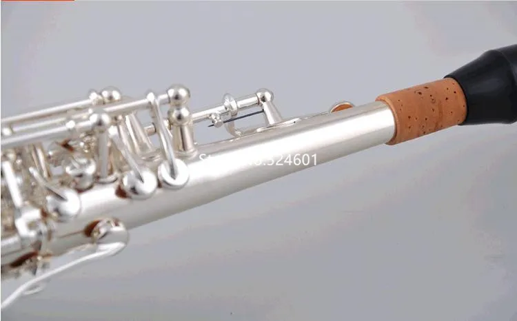 Hot Selling MARGEWATE Straight Soprano S-902 B Flat Saxophone Brass Silver Plated Instruments Music With Mouthpiece Case