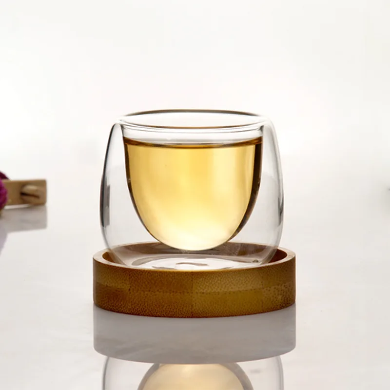 Bodum стеклянные чайные чашки с двойными стенками и бамбуковой магнитной чашкой