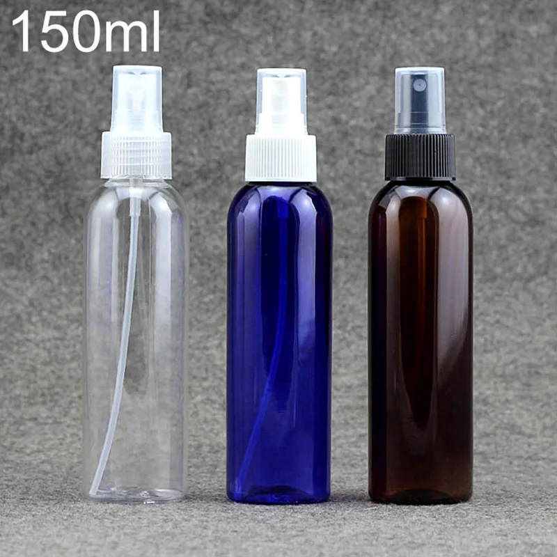 

150ml Empty Plastic Spray Bottle Women Makeup Perfume Water Toners Sprayer Container Blue Brown Atomizer Free Shipping
