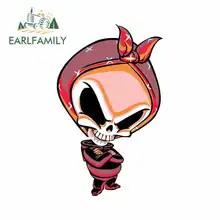 EARLFAMILY 13cm x 9.7cm Cartoon Skeleton Anime Car Stickers Vinyl JDM Bumper Trunk Truck Graphics Waterproof 3D DIY Fine Decal