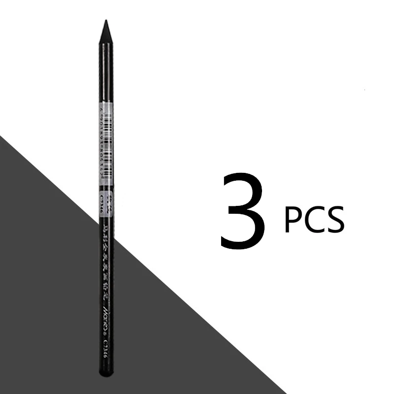 3 pcs Medium 1/3/6 шт художественные палочки для древесного угля Профессиональный манга эскизный чертёж темно-серые юбки-карандаш всего свинцовым сердечником мягкий/средний 2 классов - Цвет: 3 pcs Medium