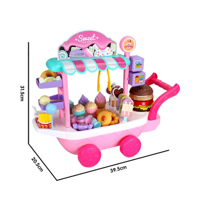 Веселая детская коляска для мороженого, детские развивающие кухонные игрушки, игрушечный игровой набор