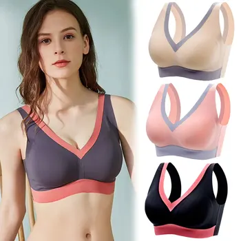 

Sleep Top Women Bra Push Up Seamless Lingerie Wireless Vest Bralette With Removable Padded Sports Support Fitness Bras