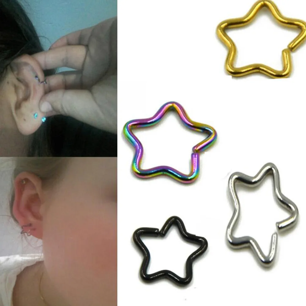 2 шт ювелирные изделия для тела хирургическая сталь Daith сердце кольцо хряща трагус Пирсинг обруч губы Нос Кольца орбитальные Ушные Шпильки спираль ювелирные изделия