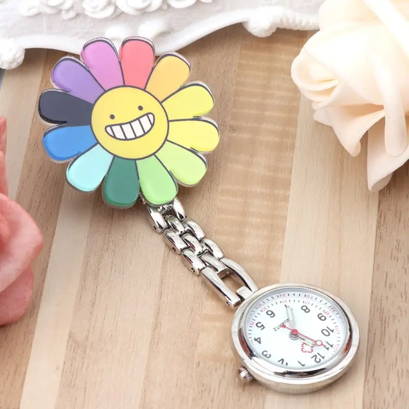 Reloj de enfermera de bolsillo para mujer y niña, pulsera con Clip colgante portátil, joyería y amuletos de regalo, cara sonriente, médico, Hospital, gran oferta