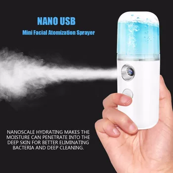 

30ml USB Handy Nano Mist Spray Atomization Mister Face Cold Sprayer Facial Moisturizing Facial Body Nebulizer Steamer Sprayer
