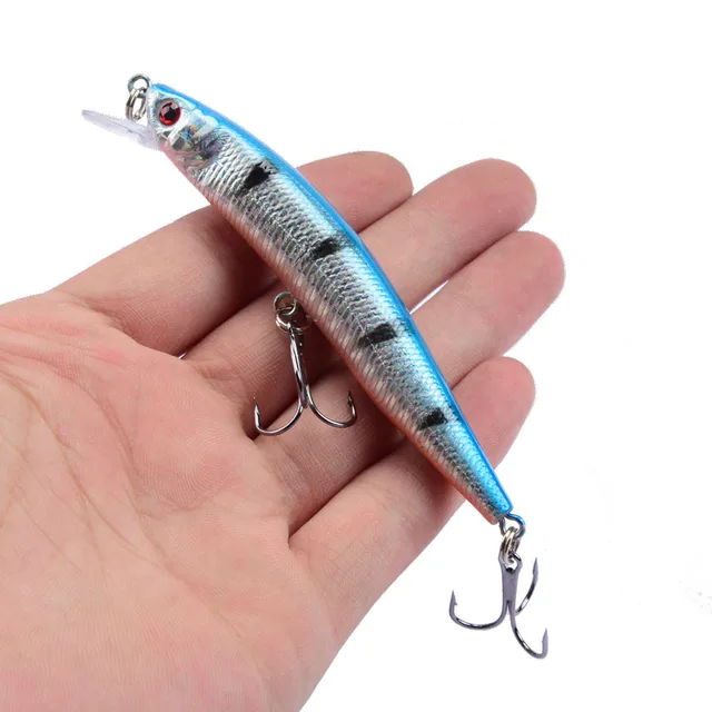 1PCS Minnow Fishing Lure 95mm 8g Floating Hard Bait Wobbler Jig Bait Crankbait Carp Striped bass Pesca Fishing tackle SwimBait NO3