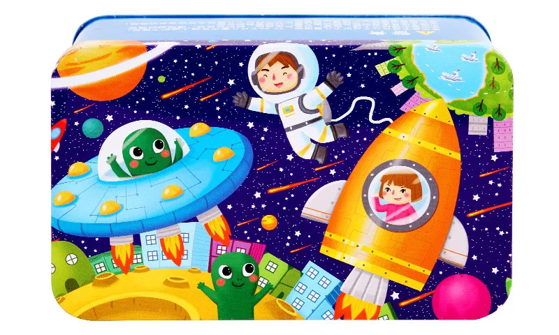 Детские 200 штук деревянные головоломки с рисунком русалки деревянные головоломки железная коробка Детские развивающие обучающие игрушки для Рождественский подарок - Цвет: 10