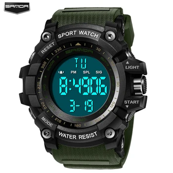 

SANDA Men's Sports Watch Fashion Digital Mens Watches Waterproof Countdown Dual Time shock Wristwatches Relogio Masculino