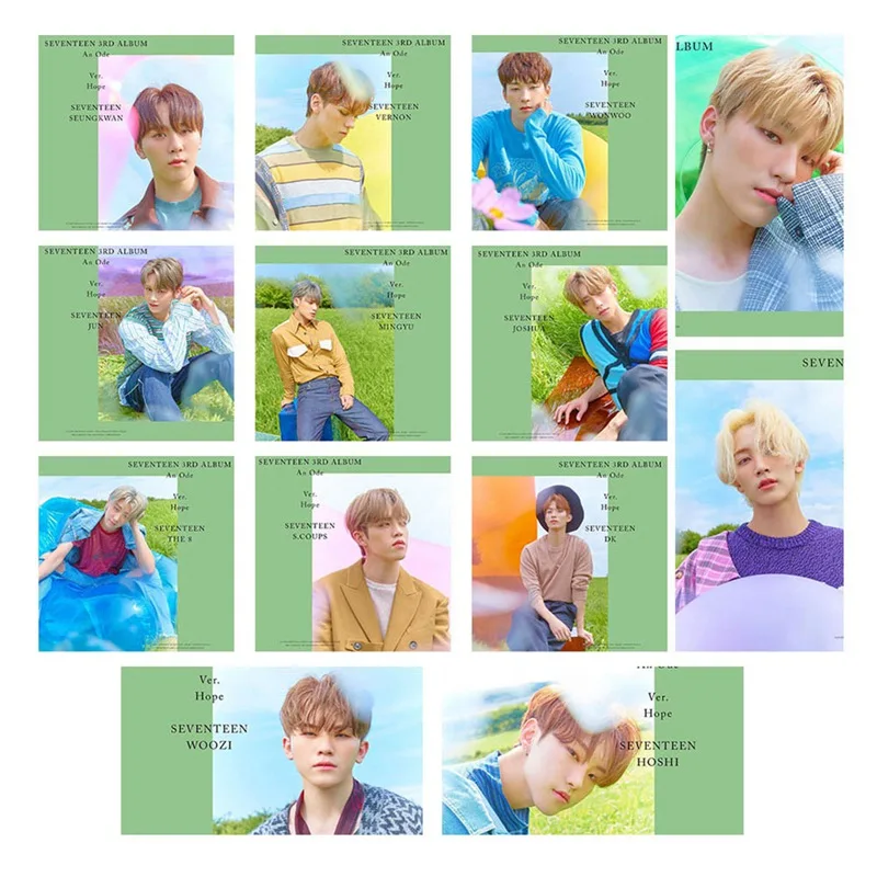 13 PCS/SET KPOP SEVENTEEN New Album Photo Card Poster Lomo Cards Self Made Paper Photocard Fans Gift Collection Four Styles