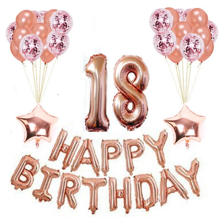 15 г номер 18 конфетти-блестки 18-й воздушный шар для вечеринки на день рождения 18 и торжественные вечерние 18-летние товары для дня рождения