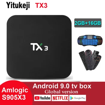 

Yitukeji Tanix TX3 Android 9.0 TV BOX 2GB 16GB Amlogic S905X3 2.4G Wifi 8k HDR Youtube Netflix Google Play Media Player Device