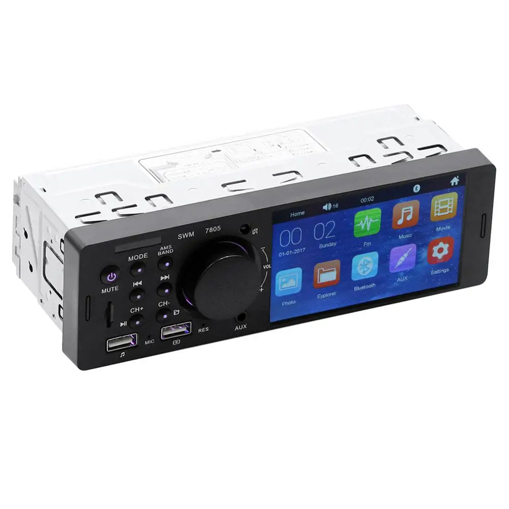 

4.1" AutoradIo 7805 Audio Stereo 1 Din Car Radio FM Bluetooth MP5 Multimedia Player TF/AUX/USB 12V In-dash Remote Control