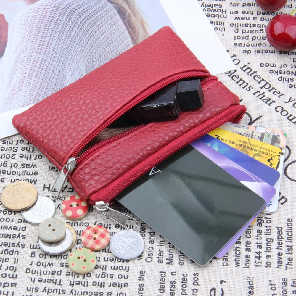 Кожаный кошелек для монет, кошелек для карт для женщин и мужчин, модный кожаный кошелек, многофункциональная сумка кошелек на молнии для монет, сумка кошелек