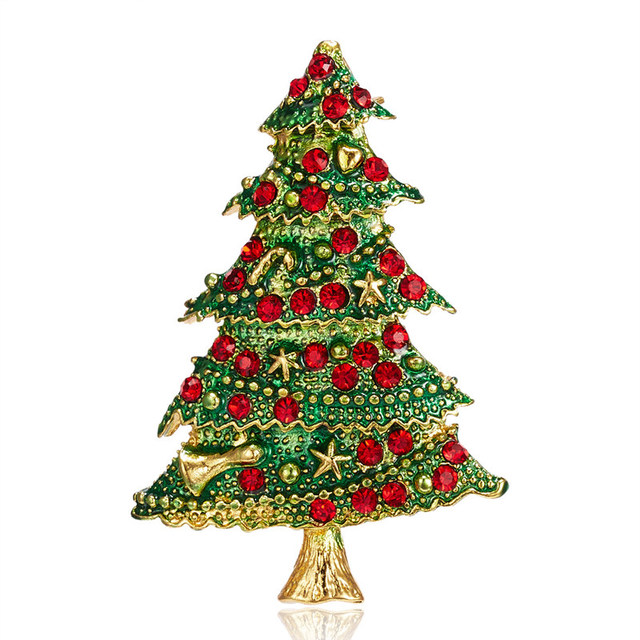 Year Christmas Brooch For Women Fashion Snowman Santa Claus Tree Deer Bell Hat Rhinestone Enamel Cute Jewelry Kids Gifts