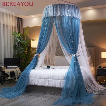 

Colorful Mosquito Net Bed Tent Princess Insect Net Single-door Double Layer Bed Canopies Netting Round Mosquito Net moustiquaire