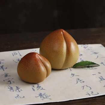 

2019 New Yixing Purple Clay Tea Pet Pottery True Mini Peach Chinese Kung Fu Tea Set Tea Tray Home Decoration Accessories