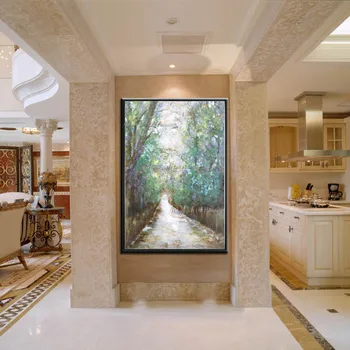 

Wall Artwork Decoration 100% Hand-Painted Impressionist Tree Art Landscape Oil Painting on Canvas Landscape Tree Oil Painting