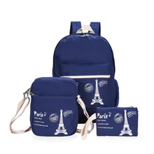 Стиль женский рюкзак женская сумка повседневный тренд моды холщовый рюкзак three-шт набор