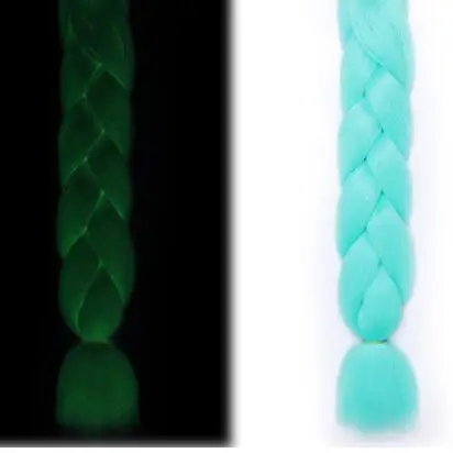 Ombre Glowing Luminous Luxury Synthetic Jumbo Braids Florescent Shining Hair In The Darkness  24inch 100G HIGH TEMPERATURE s9
