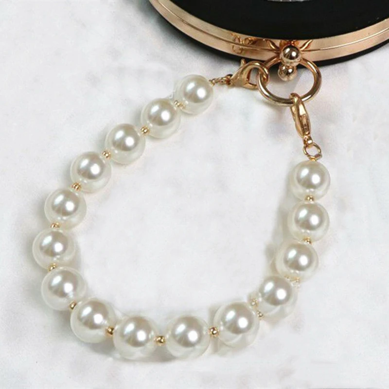 Handle Imitation Pearls Clutch Bag Strap Purse Bag Belt Wallet Belt Wrist Bag Chain Accessories For Bags Bag Strap For Crossbody