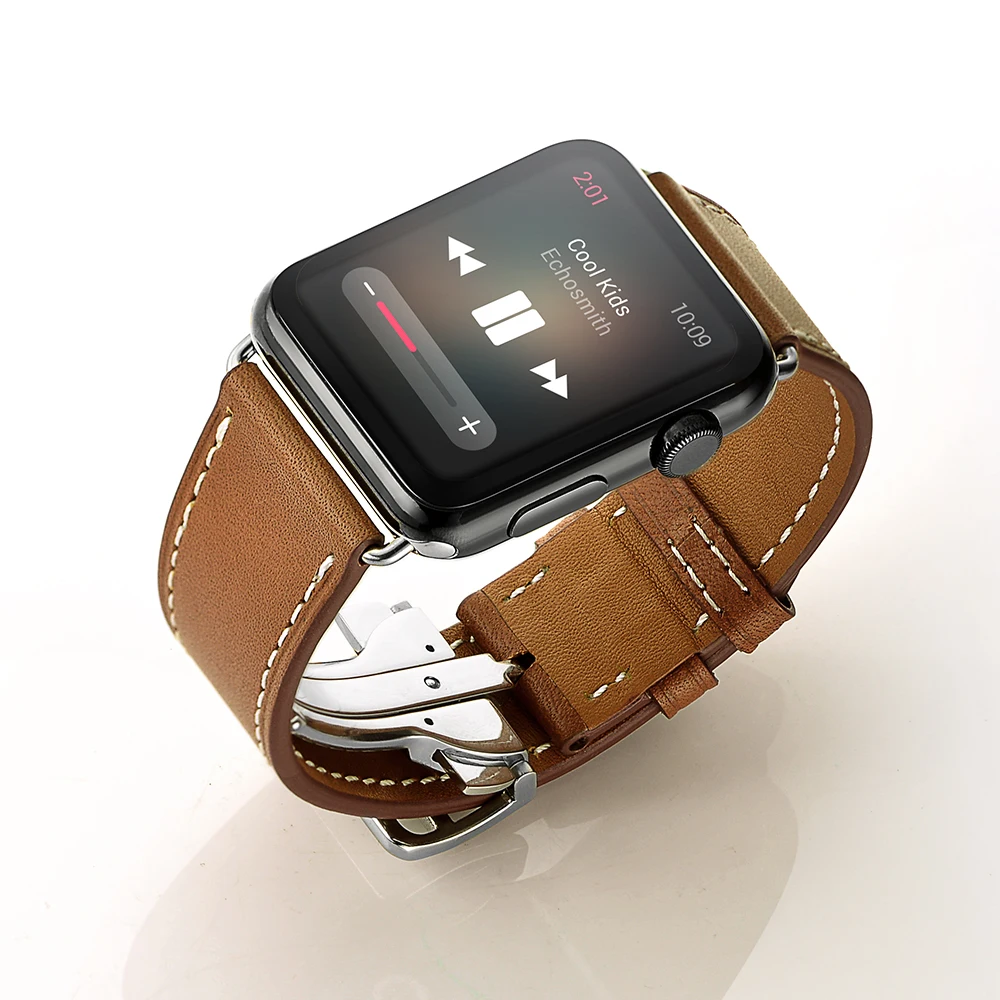 Ремешок для часов из натуральной кожи для apple watch 44 мм 42 мм и 38 мм 40 мм ремешок из коровьей кожи Аксессуары для ремешка