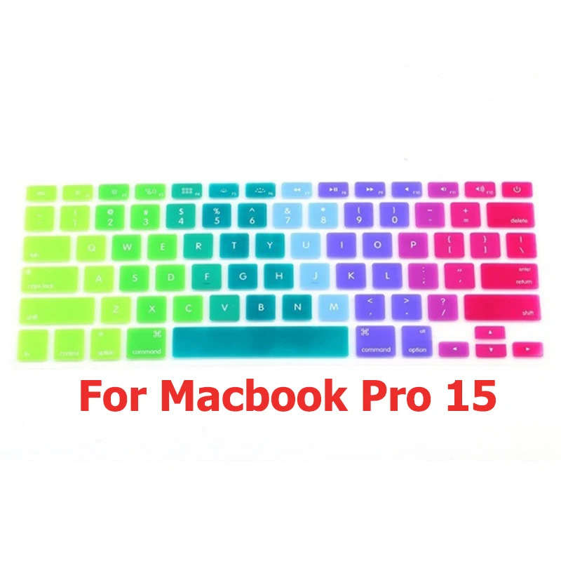 tastatur aufkleber Наклейки на клавиатуру для Macbook 13 15 Air13 протектор Teclado силиконовые английские буквы градиентная Защита клавиатуры клавир - Цвет: tastatur aufkleber