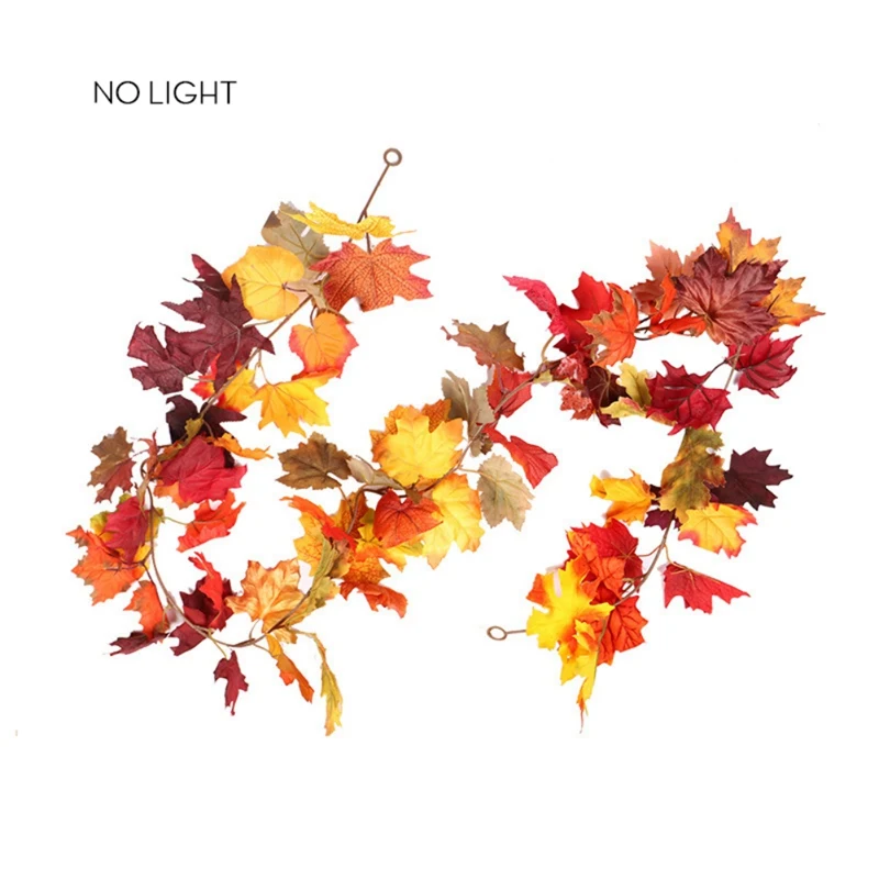 No light Thanksgiving Day Fashion Decoration Maple Leaf Garland Weeding Decoration Concise House Decor Garland - Цвет: No light
