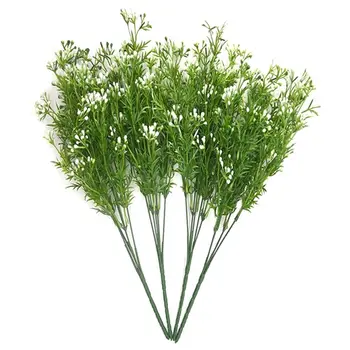 

Artificial Shrubs 4pcs Simulation Greenery Fake Flowers Faux Plastic Plants Bouquet Wedding Home Garden Decor