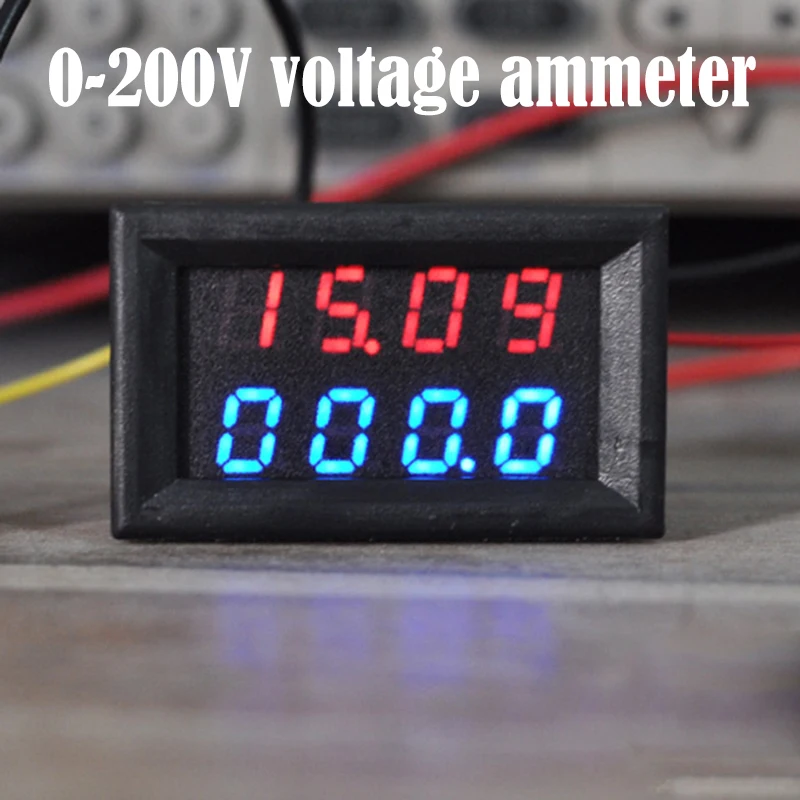 Цифровой вольтметр постоянного тока 200 в 10 А Панель Ампер Вольт Напряжение измеритель тока тестер Амперметр Напряжение измеритель тока двойной светодиодный дисплей
