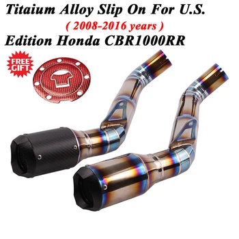 

Slip On For Honda CBR1000RR 2008 - 2016 Motorcycle GP Racing Exhaust Escape Modified Titanium Alloy Mid Link Pipe Carbon Muffler