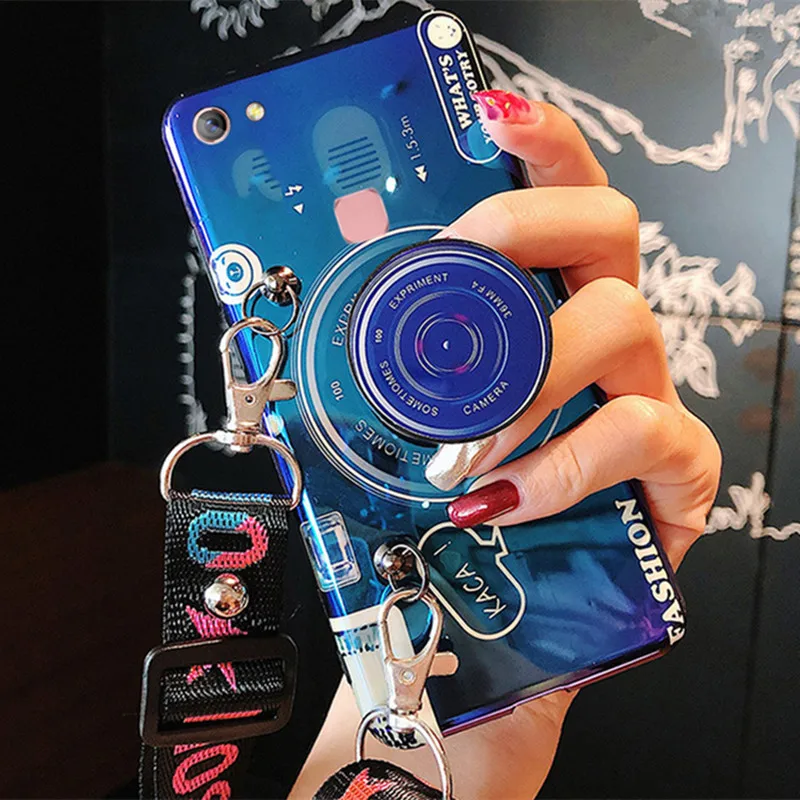 Dark blue Чехол для телефона для Xiaomi mi CC9 CC9E mi 9 mi 9T 9se чехол для Xiaomi mi A3 A3Lite Red mi K20 с ремешком за счет складки, мягкая Модная крышка KONSMART - Цвет: Dark blue