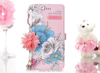 

3D Flower Wallet Leather Pouch Case For Samsung Galaxy S10 PLUS S10E A20 A20E A40 A50 A70 Stand TPU 30CM Chain Cover Skin 100pcs