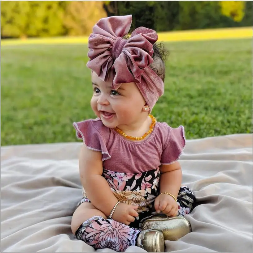 Toddler Kid Baby Girl Flower Headband Bowknot Infant Princess Headwear Head Wrap 