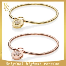 YS100% Стерлинговое Серебро расширенная версия M серии Гладкий классический замок тренд моды имеет логотип