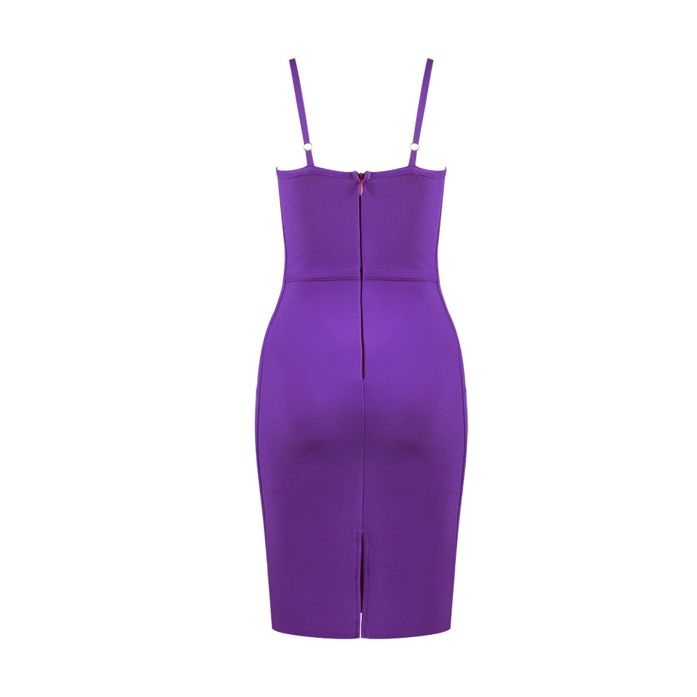 Дамское Сексуальное Фиолетовое Женское Бандажное платье знаменитое дизайнерское модное вечернее платье Vestido
