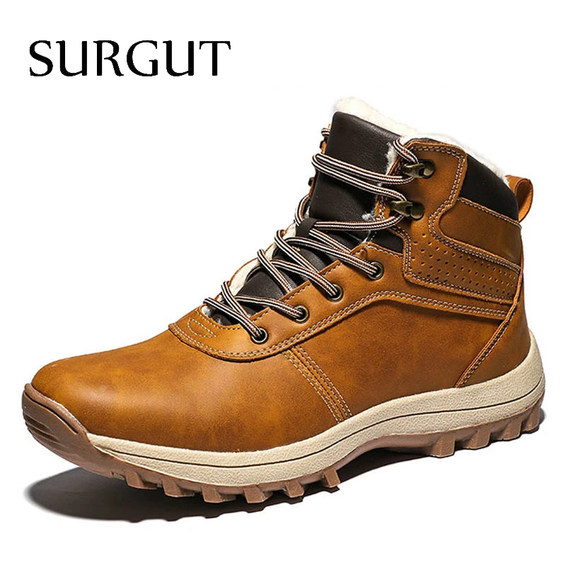 Best Offers Men Boots Vintage SURGUT Casual Autumn Split British Lace-Up High-Quality 4000058337603