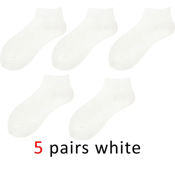 VERIDICAL 5 pairs/lot ankle socks woman solid loose crew Boat Socks harajuku socks cotton Good Quality calcetines mujer 10 color - Цвет: white