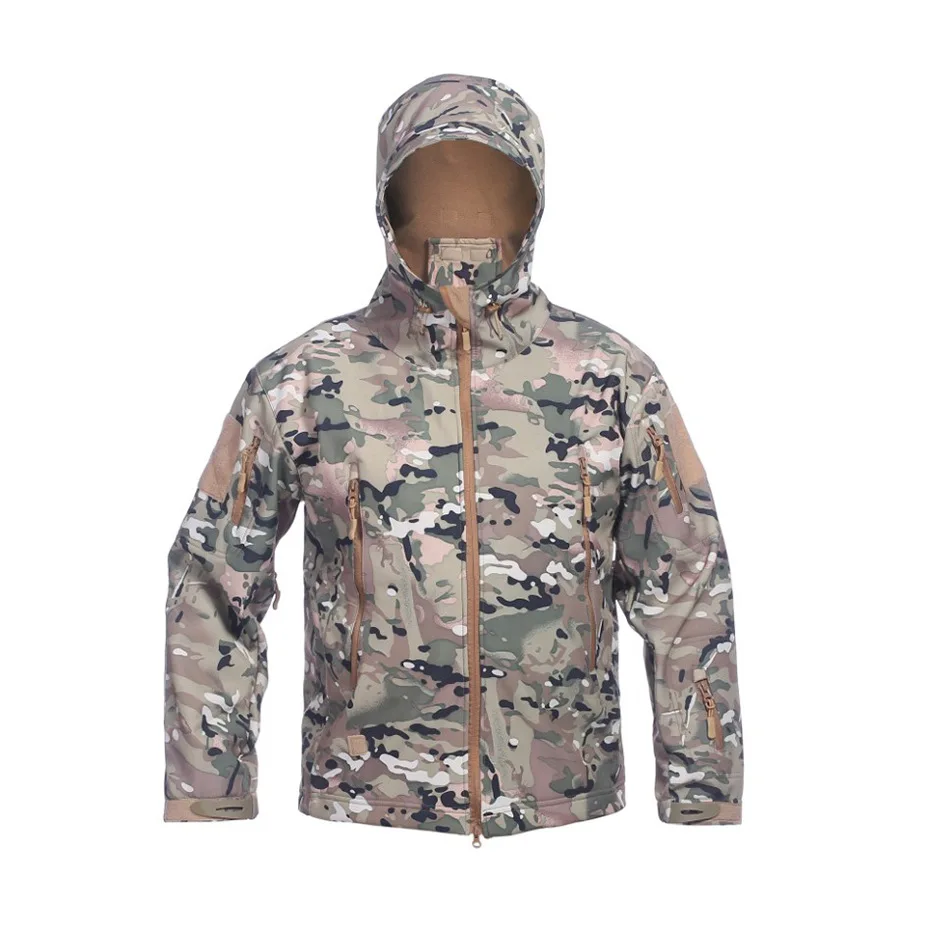 Shark Skin Soft Shell V5 Military Tactical Jacket Men Waterproof Windproof Soft Shell Windbreaker Camouflage Army Coats SA-8 - Color: 6