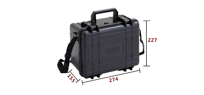 Plastic Sealed Waterproof Safety Equipment Case Portable Instrument Tool Box Dry Box Outdoor Equipment With Sponge 274*227*155