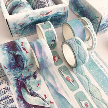 

8Pcs Green Leaves Cactus Journal Washi Tape Adhesive Tape DIY Scrapbooking Sticker Label Masking Tapes